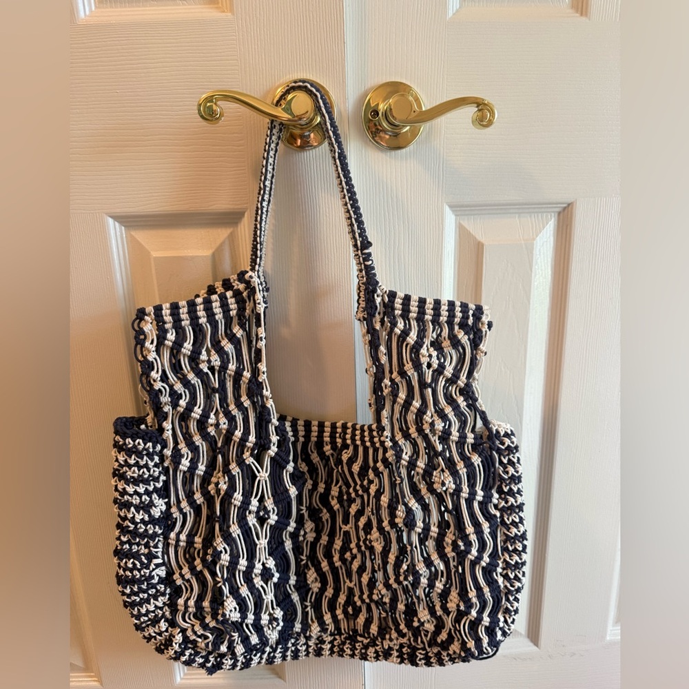 Anthropologie Mosaic Macramé Crochet Large Tote Bag Purse